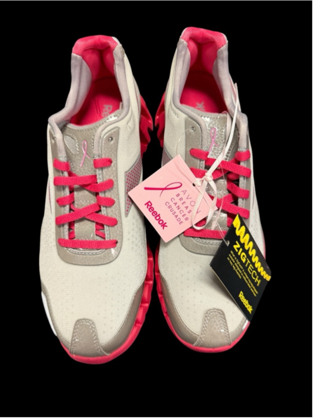 Women's Reebok ZigPulse II Gray Pink Athletic Shoes Size 9